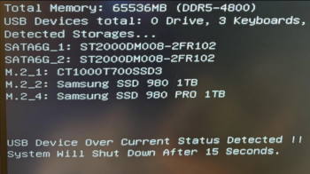 USB device over current status detected